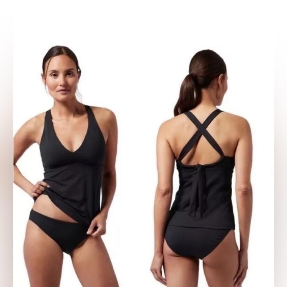NWT Athleta Plunge Black Tankini Size SP